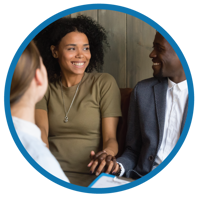 Couple with Health Care Provider Icon