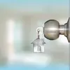 A deadbolt lock and a key