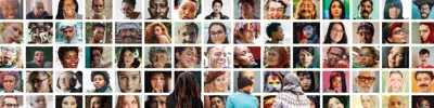 Many images showing faces of people from diverse backgrounds