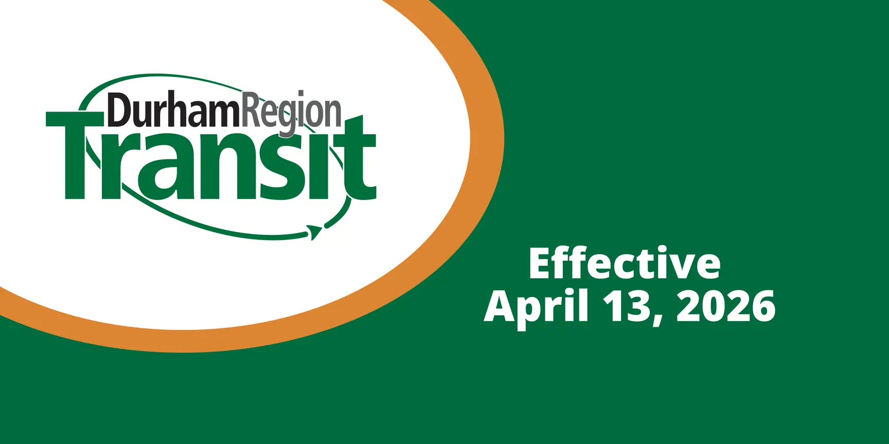 Graphic of DRT logo on green background with words stating Effective April 13, 2026