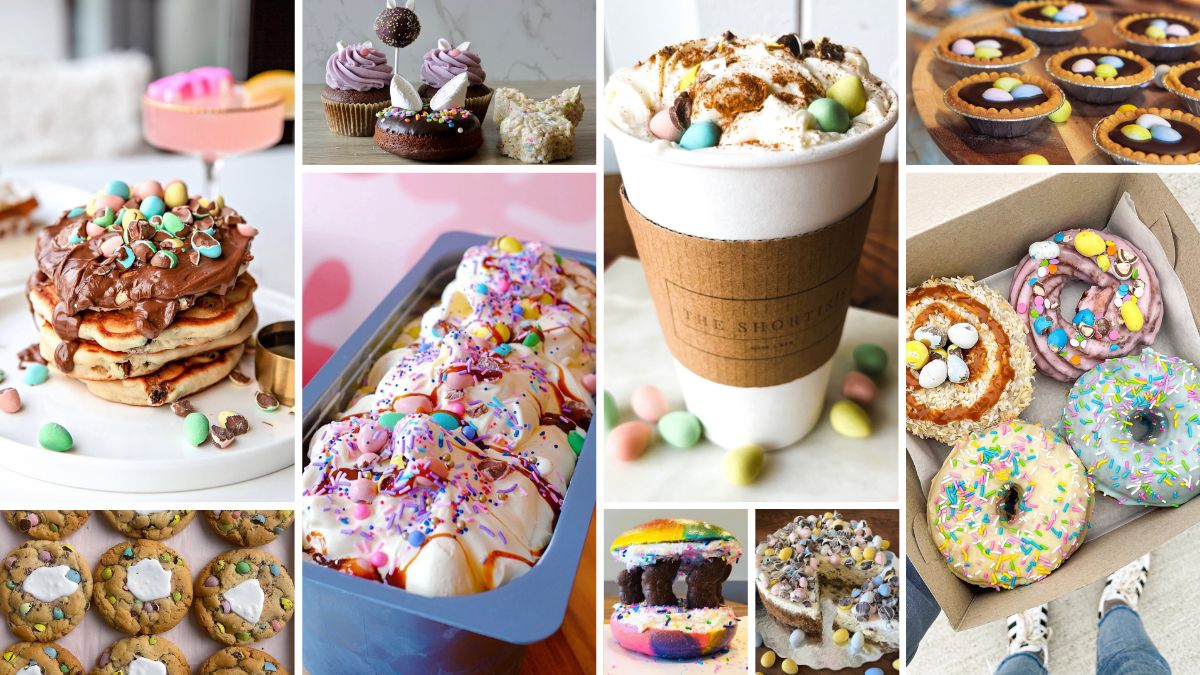 Collage of Easter drinks and desserts in Durham Region, Ontario