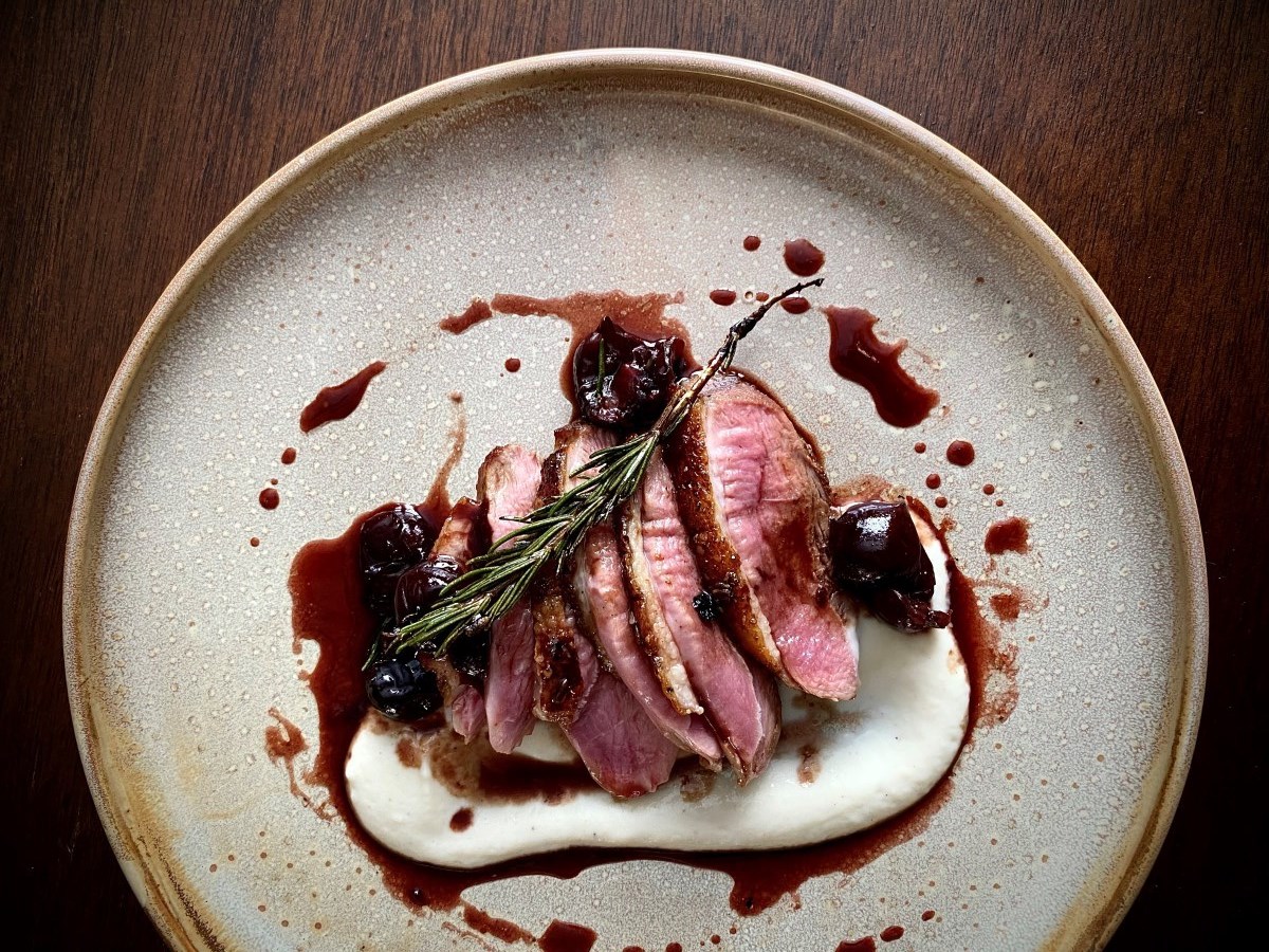 Glazed Duck Breast using local ingredients by Chef Alex Page in Durham Region, Ontario